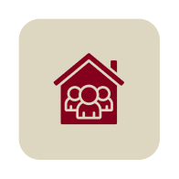 Icon of people inside a house.