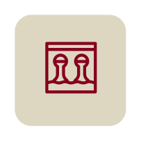 Icon with two stylized mushrooms.