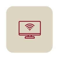 Computer monitor with Wi-Fi symbol icon.