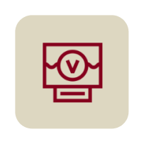 Icon of a vending machine with "V".