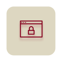 Web browser icon with a padlock.